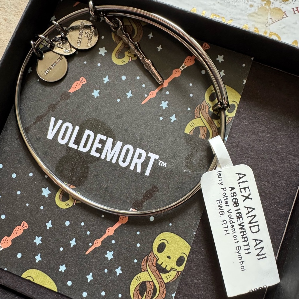 NIB & NWT: ALEX & ANI HARRY POTTER Voldemort's Wand Charm Expandable Bracelet - Picture 2 of 6